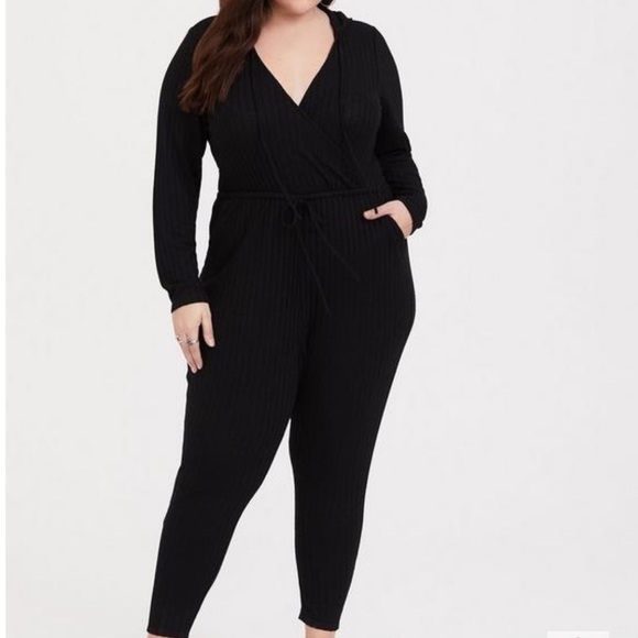 NWT Torrid Long Sleeve Hacci Jumpsuit in Black Size Large - Picture 10 of 10
